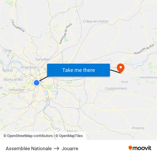 Assemblée Nationale to Jouarre map