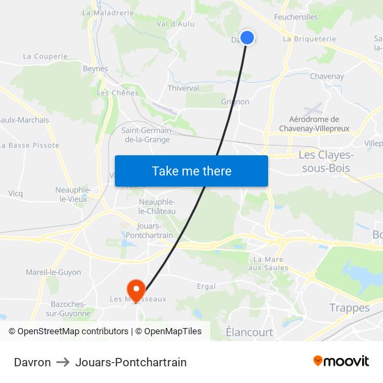 Davron to Jouars-Pontchartrain map