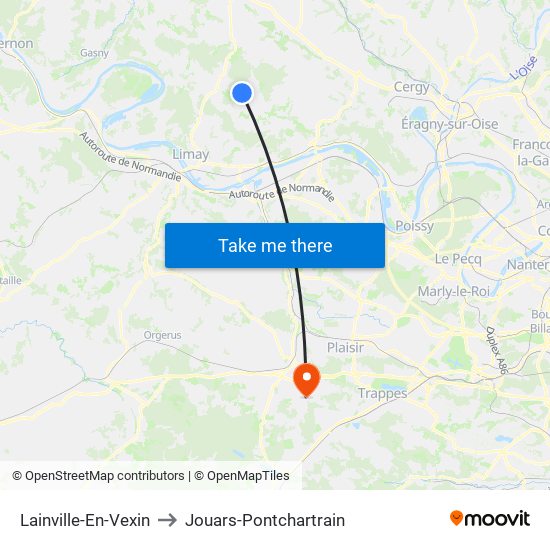 Lainville-En-Vexin to Jouars-Pontchartrain map