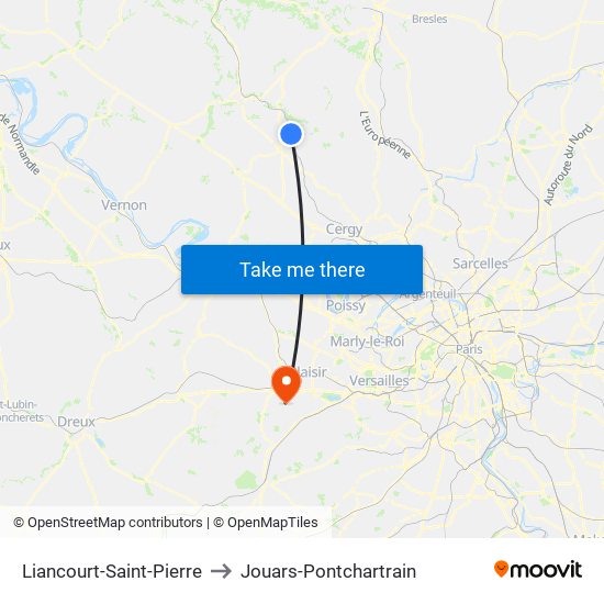 Liancourt-Saint-Pierre to Jouars-Pontchartrain map