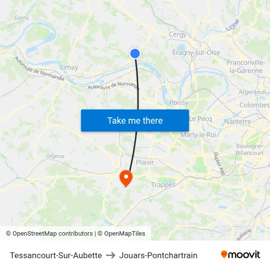 Tessancourt-Sur-Aubette to Jouars-Pontchartrain map