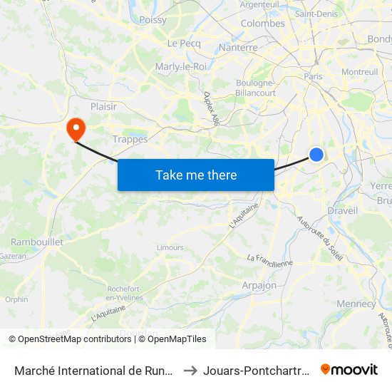 Marché International de Rungis to Jouars-Pontchartrain map