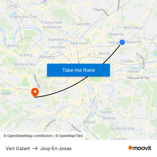 Vert Galant to Jouy-En-Josas map