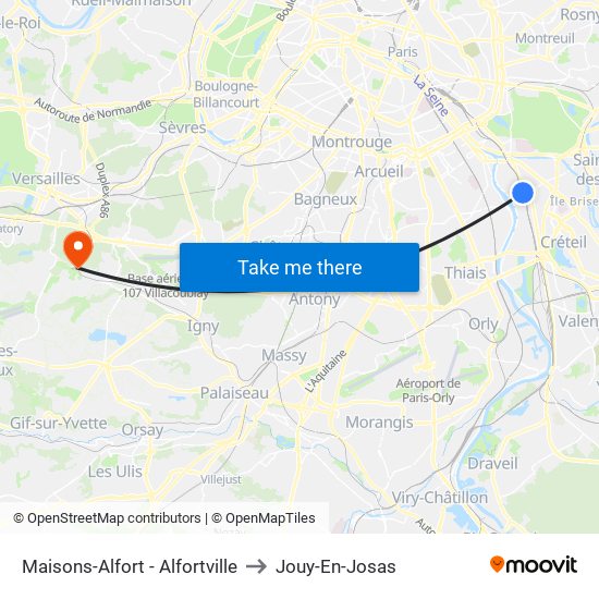 Maisons-Alfort - Alfortville to Jouy-En-Josas map