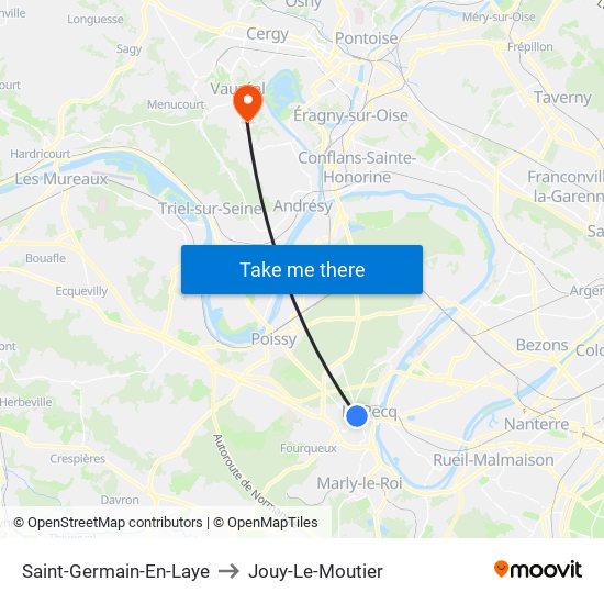 Saint-Germain-En-Laye to Jouy-Le-Moutier map
