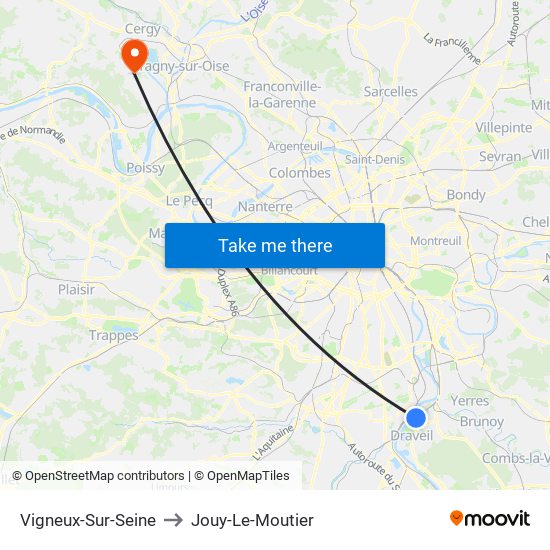 Vigneux-Sur-Seine to Jouy-Le-Moutier map