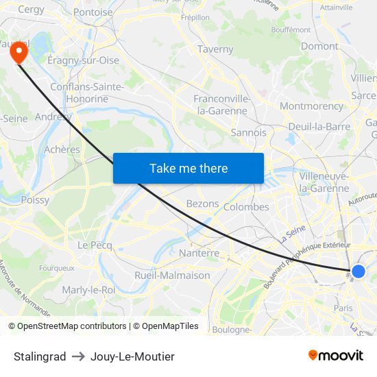 Stalingrad to Jouy-Le-Moutier map