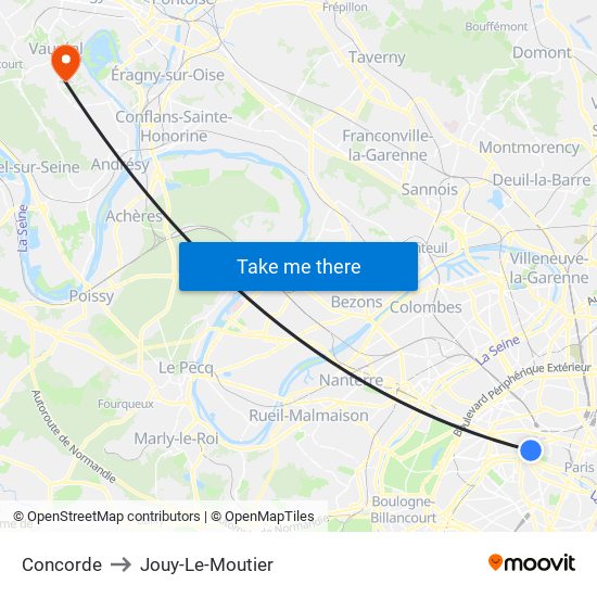 Concorde to Jouy-Le-Moutier map