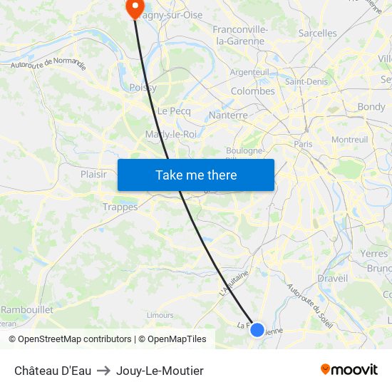 Château D'Eau to Jouy-Le-Moutier map