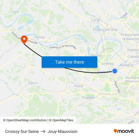Croissy-Sur-Seine to Jouy-Mauvoisin map
