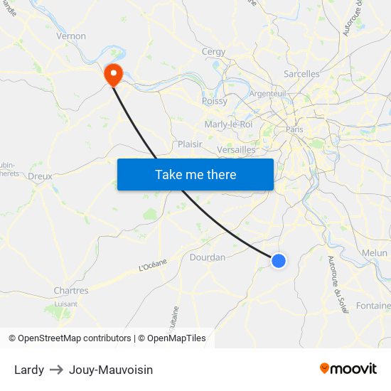 Lardy to Jouy-Mauvoisin map