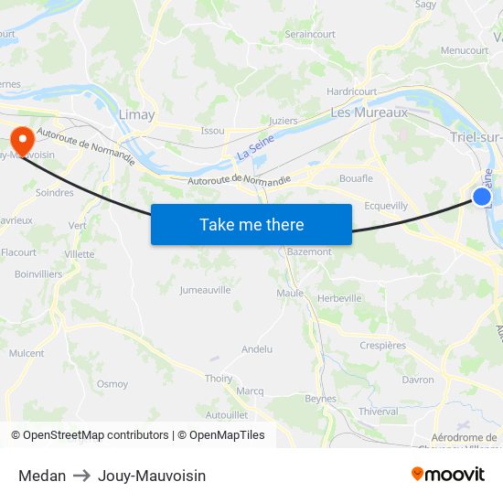 Medan to Jouy-Mauvoisin map