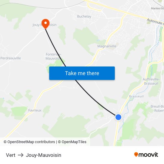 Vert to Jouy-Mauvoisin map