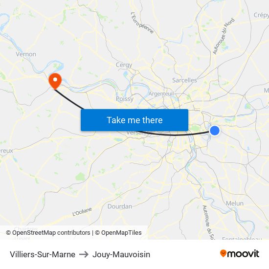 Villiers-Sur-Marne to Jouy-Mauvoisin map