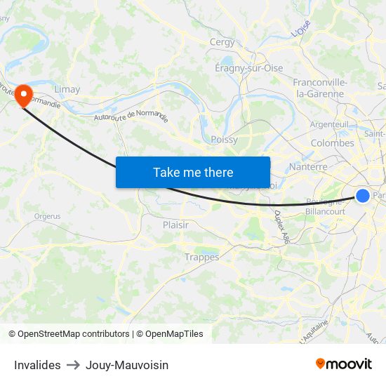 Invalides to Jouy-Mauvoisin map