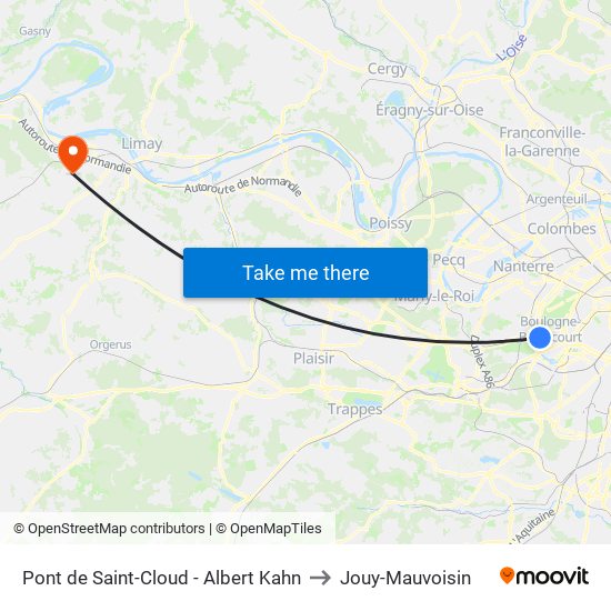 Pont de Saint-Cloud - Albert Kahn to Jouy-Mauvoisin map