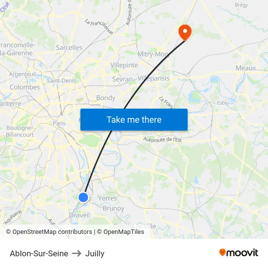 Ablon-Sur-Seine to Juilly map