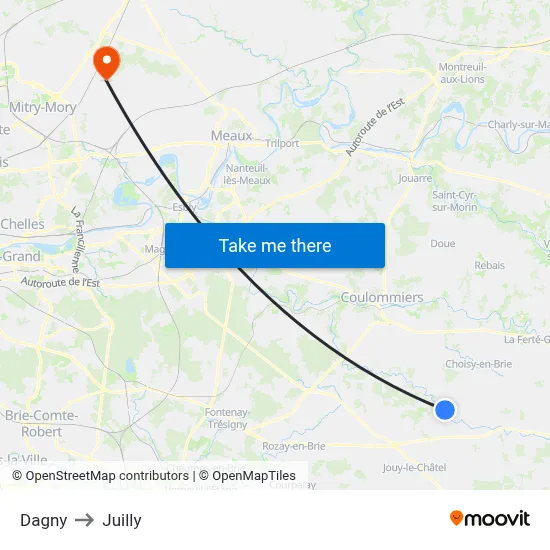 Dagny to Juilly map