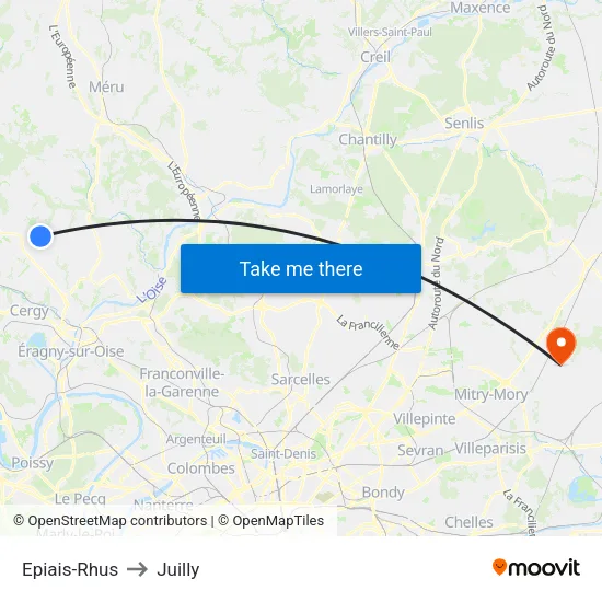 Epiais-Rhus to Juilly map