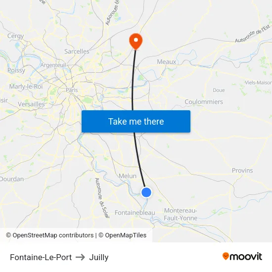 Fontaine-Le-Port to Juilly map