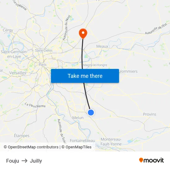 Fouju to Juilly map