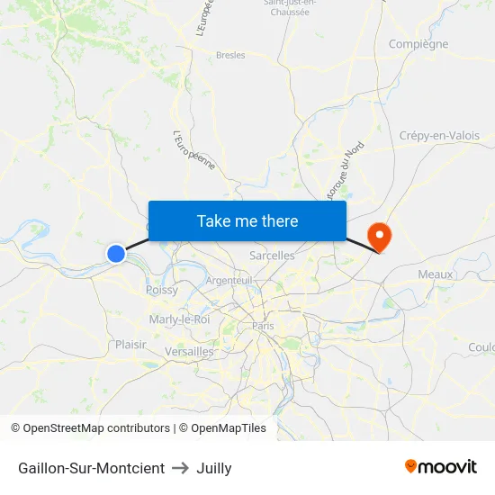 Gaillon-Sur-Montcient to Juilly map