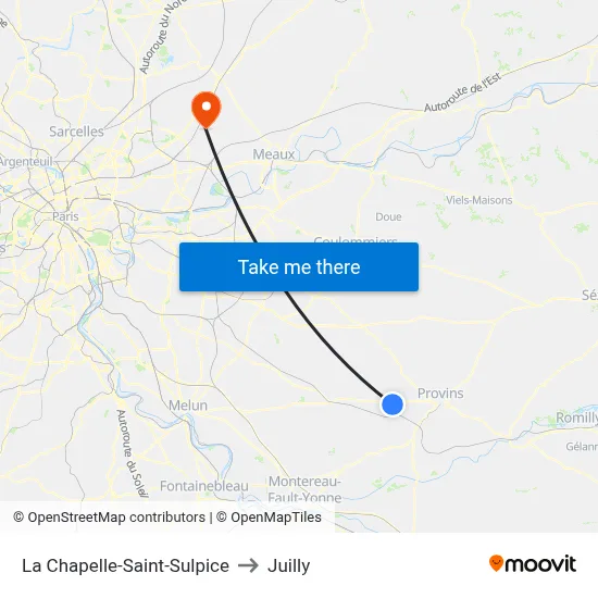La Chapelle-Saint-Sulpice to Juilly map