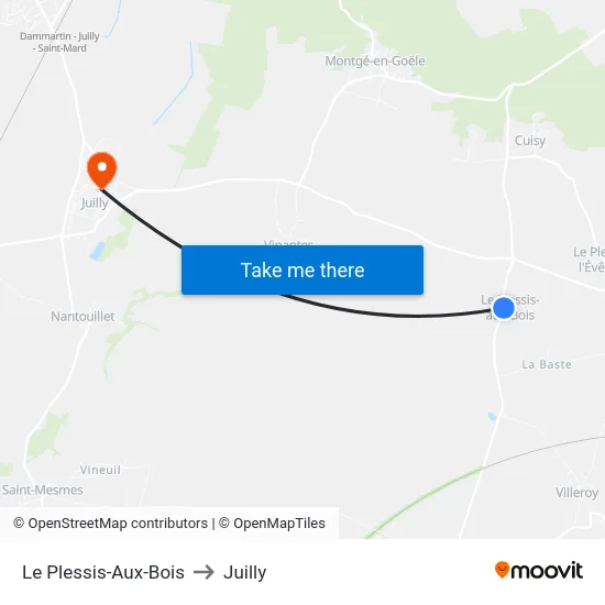 Le Plessis-Aux-Bois to Juilly map