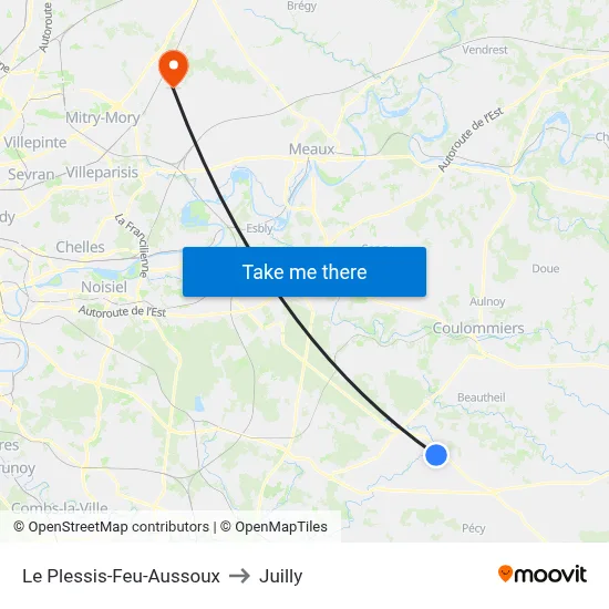 Le Plessis-Feu-Aussoux to Juilly map