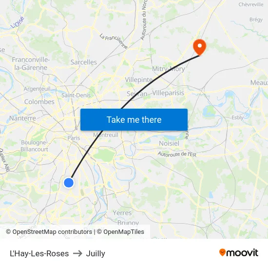 L'Hay-Les-Roses to Juilly map