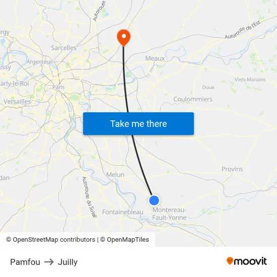 Pamfou to Juilly map