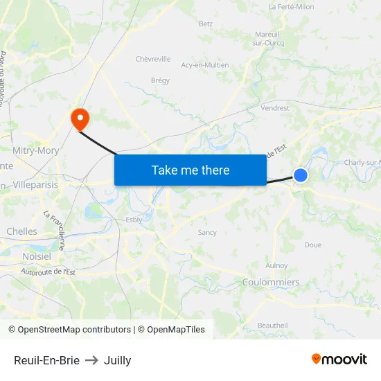 Reuil-En-Brie to Juilly map