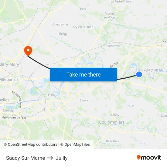 Saacy-Sur-Marne to Juilly map