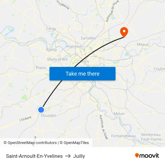 Saint-Arnoult-En-Yvelines to Juilly map