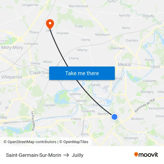 Saint-Germain-Sur-Morin to Juilly map
