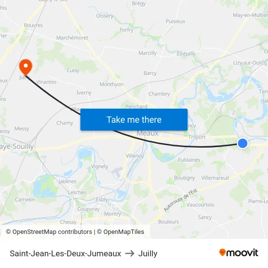 Saint-Jean-Les-Deux-Jumeaux to Juilly map