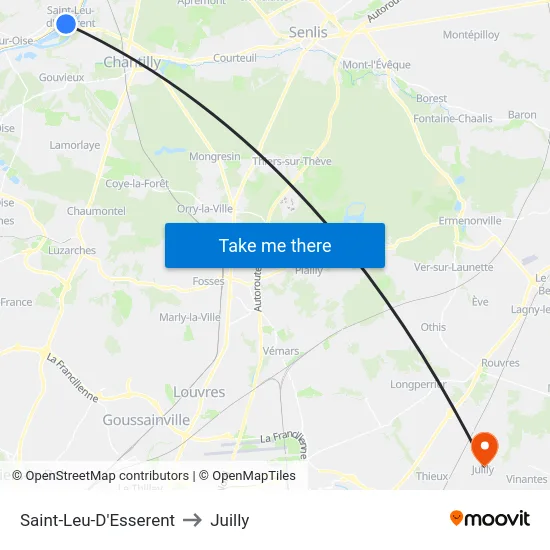 Saint-Leu-D'Esserent to Juilly map