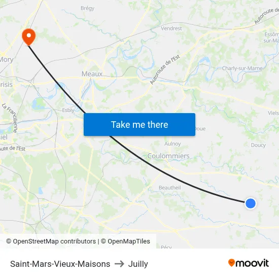 Saint-Mars-Vieux-Maisons to Juilly map
