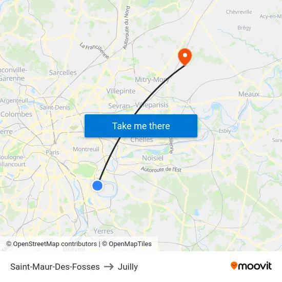 Saint-Maur-Des-Fosses to Juilly map