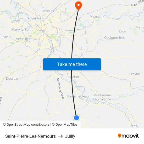 Saint-Pierre-Les-Nemours to Juilly map