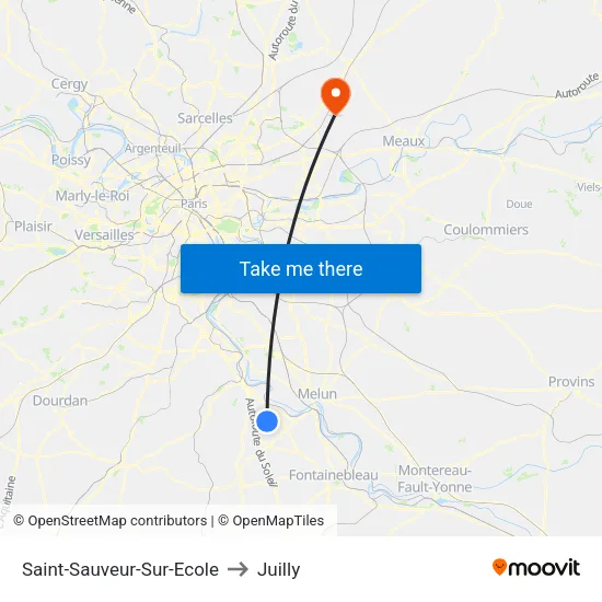 Saint-Sauveur-Sur-Ecole to Juilly map
