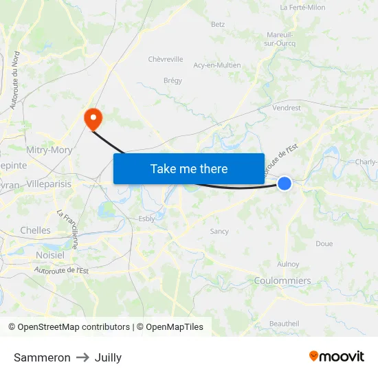 Sammeron to Juilly map