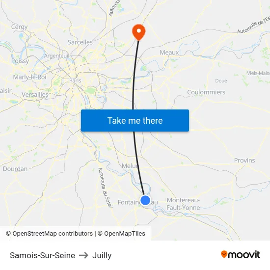 Samois-Sur-Seine to Juilly map