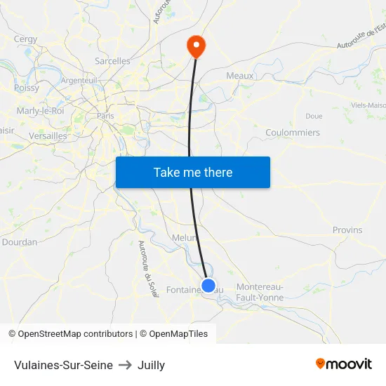 Vulaines-Sur-Seine to Juilly map