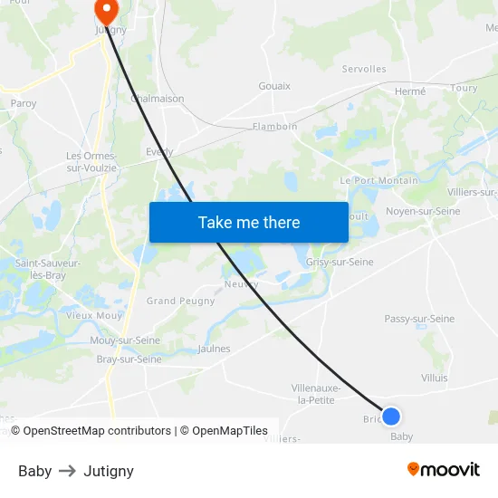 Baby to Jutigny map