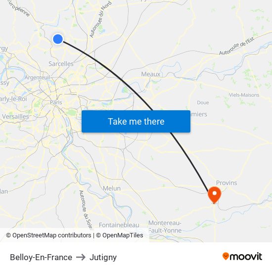 Belloy-En-France to Jutigny map