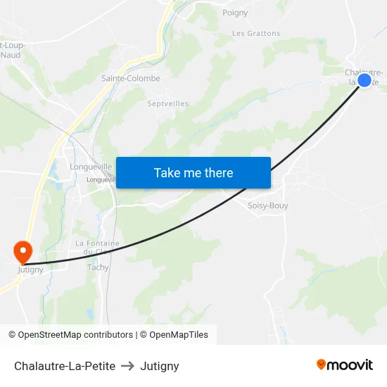 Chalautre-La-Petite to Jutigny map