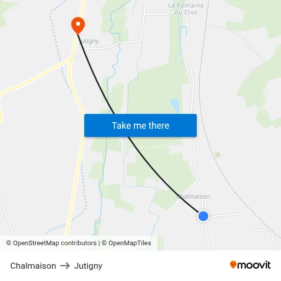 Chalmaison to Jutigny map