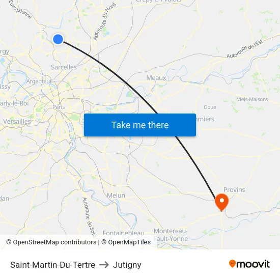 Saint-Martin-Du-Tertre to Jutigny map
