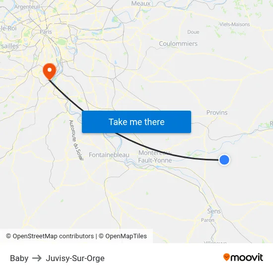 Baby to Juvisy-Sur-Orge map